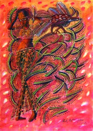 Medium: 'Chinese Ink & Gouache on Paper', Size:'76 x 56 cm'