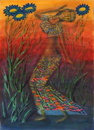 Medium: 'Gouache on Paper', Size:'76 x 56 cm'