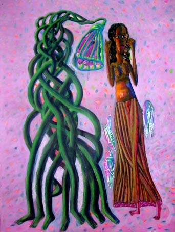 Medium: 'Acrylic & Gouache on Paper', Size:'102 x 71 cm'