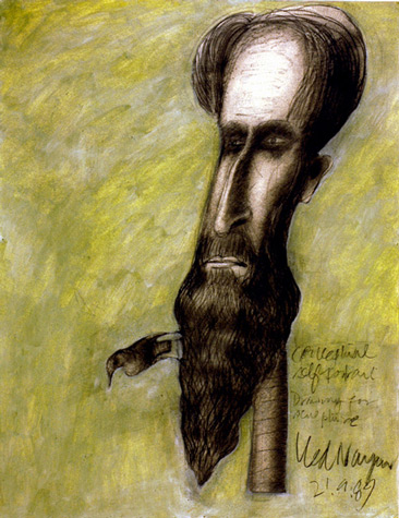 Medium: 'Counté, Gouache & Soft Pastel', Size: '58 x 45 cm'