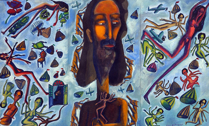 Medium: 'Gouache on paper', Size: '50 x 75 cm'