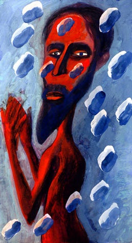 Medium: 'Gouache on Paper', Size:'58 x 30 cm'
