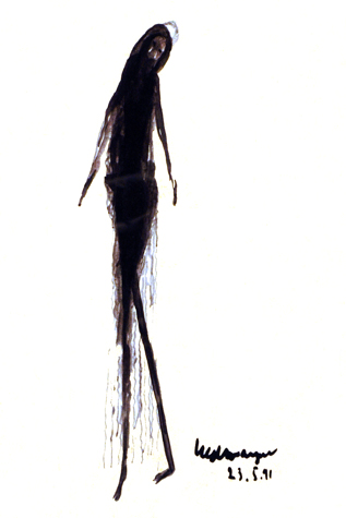 Medium: 'Chinese ink on Paper', Size:'75 x 55 cm'