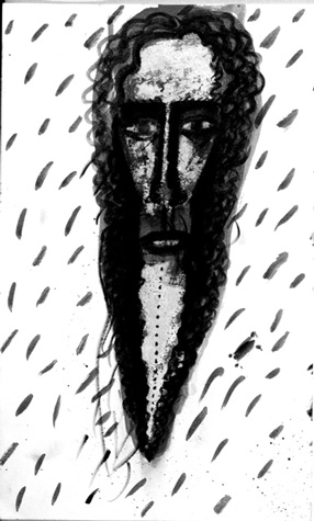 Medium: 'Conté on Paper, Chinese ink on Paper', Size:'58 x 30 cm'