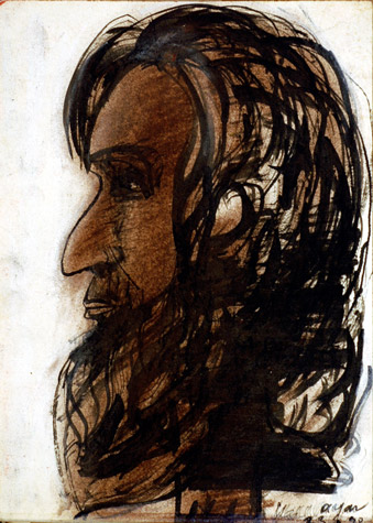 Medium: 'Conté on Paper, Chinese ink on Paper', Size:'58 x 45 cm'