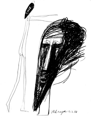 Medium: 'Conté on Paper', Size:'58 x 45 cm'