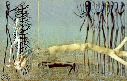 Medium: 'Acrylic, Posters, Wood & Plaster of Paris', Size: '60 x 30 x 30 cm', 'Marqutte for Installation'