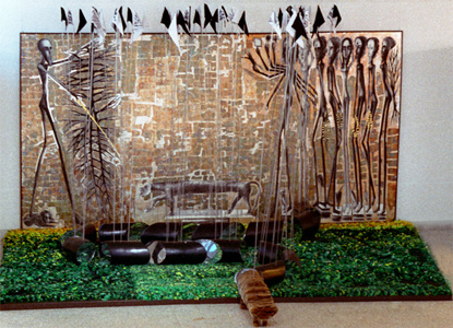 Medium: 'Wood, Drawing, Sculpture, Weaving & Cloth', Size: '480 x 340 x 240 cm'