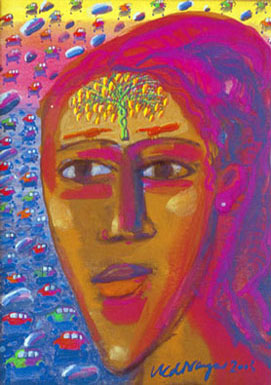 Title: 'Celestial Dress - 3', Medium: 'Gouache on paper', Size: '45 x 30 cm', Year: '2003'