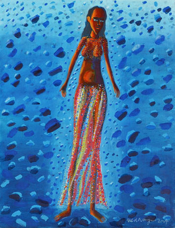 Medium: 'Acrylic on Canvas', Size:'100 x 75 cm'