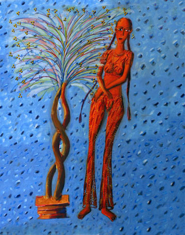 Medium: 'Acrylic on Canvas', Size:'100 x 75 cm'