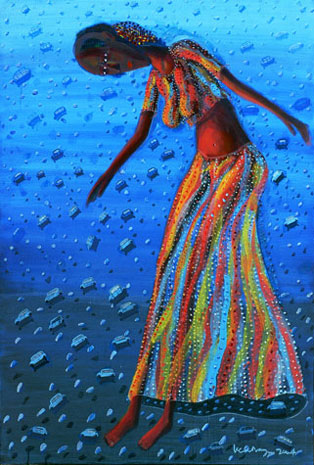 Medium: 'Acrylic on Canvas', Size:'152 x 101 cm'