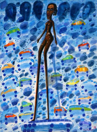 Medium: 'Gouache on Paper', Size:'190 x 140 cm'