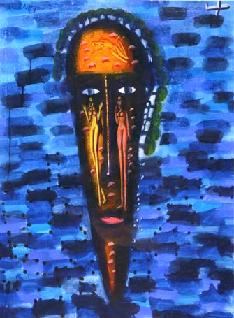 Medium: 'Gouache on Paper', Size:'190 x 140 cm'
