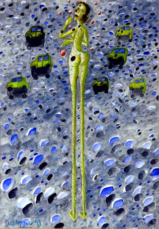 Medium: 'Gouache on Paper', Size:'190 x 140 cm'