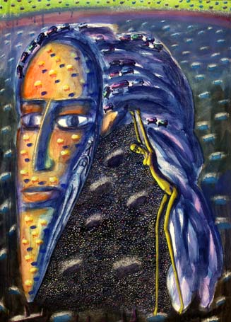 Medium: 'Gouache on Paper', Size:'190 x 140 cm'