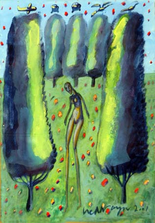 Medium: 'Gouache on paper', Size: '45 x 31 cm'