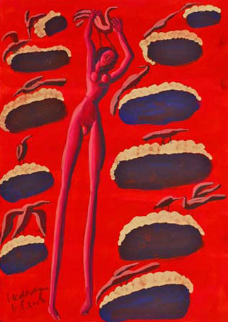 Medium: 'Gouache on Paper', Size:'45 x 31 cm'