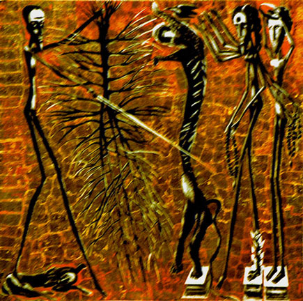 Title: 'Amidst The Planets - 63', Medium: 'Gouache on Paper', Size: '45 x 31 cm', Year: '2000'