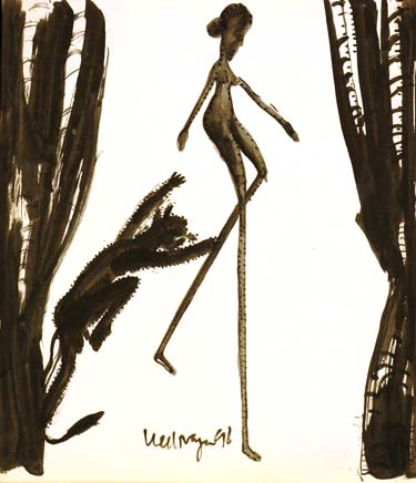 Medium: 'Ink on Paper', Size:'46 x 31 cm'