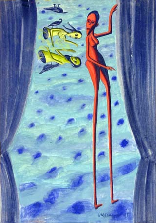 Medium: 'Gouache on Paper', Size:'46 x 33 cm'