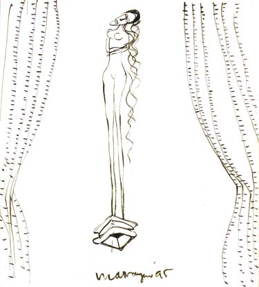 Medium: 'Ink on Paper', Size:'46 x 31 cm'